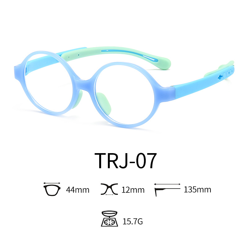 Bendable Kids Optical Glasses Detachable Temple Round PC Lens TR90