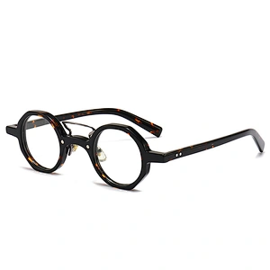 Acetate Optical Glasses Hexagon Frame Circle Lenses Eyeglasses
