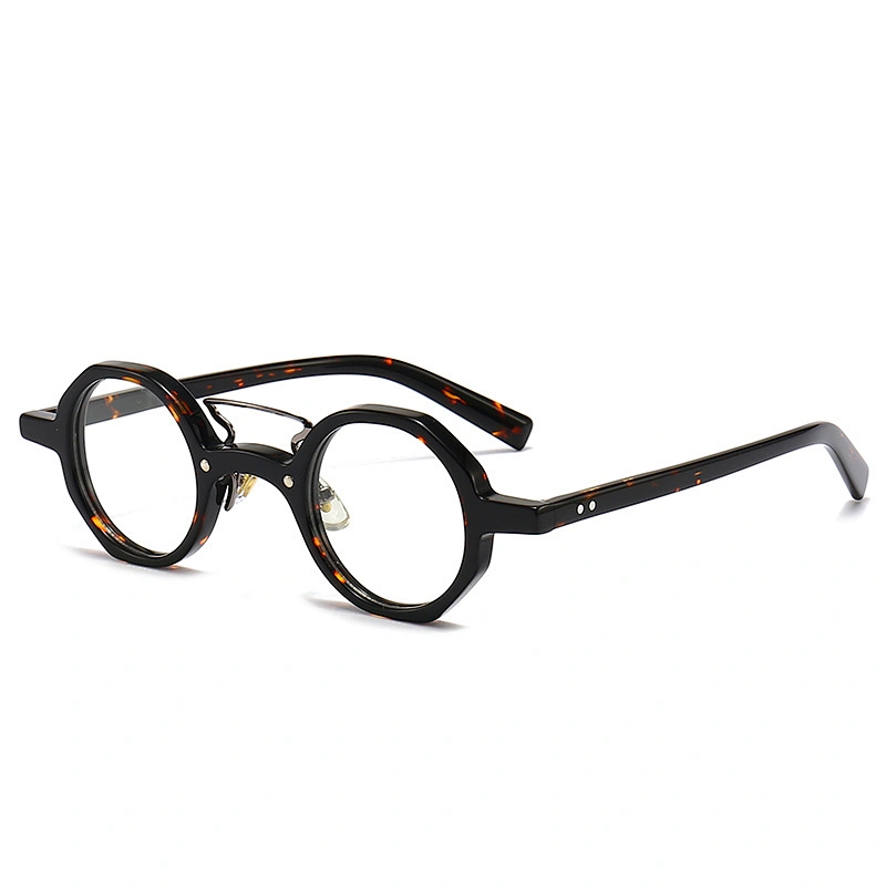 Acetate Optical Glasses Hexagon Frame Circle Lenses Eyeglasses