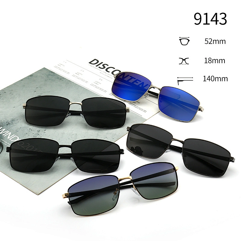 Cool Sunglasses for Unisex Metal Frame Polarized Lenses Rectangle Sunglasses