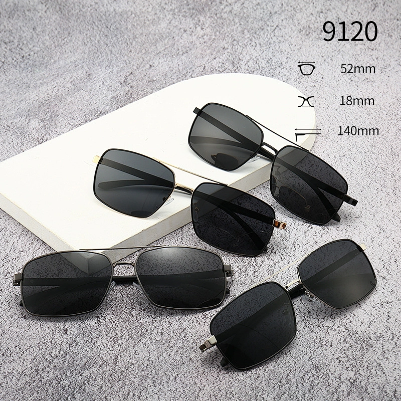 Metal Frame Men's Sunglasses with TR90 Temple Polarized Lenses Aviator Style