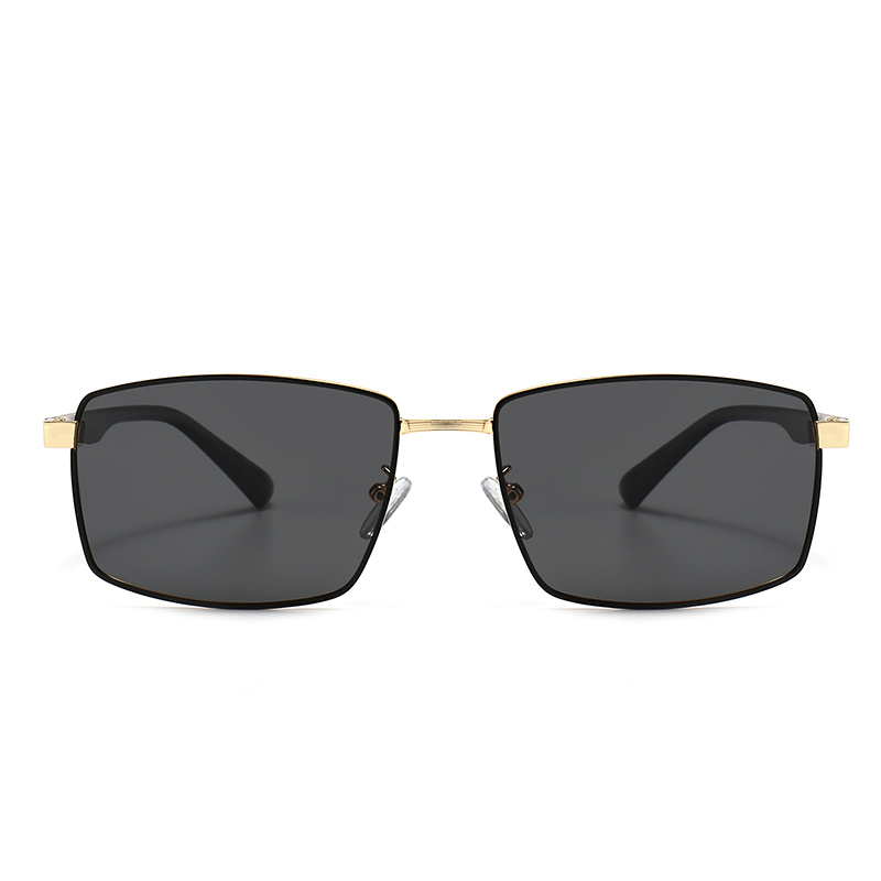 Metal Sunglasses for Women and Men Rectangle Frame Polarized Lenses TR90 Temple