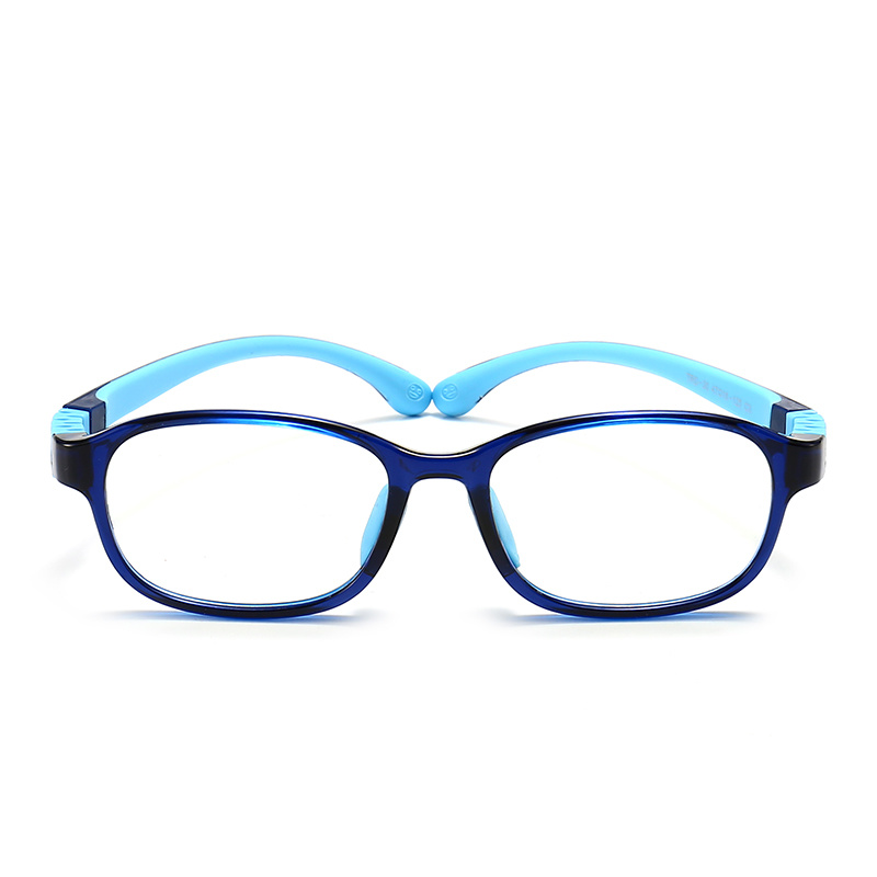 Stylish Rectangle Kids Optical Glasses TR90 & TPE Clear Blue Light Lenses