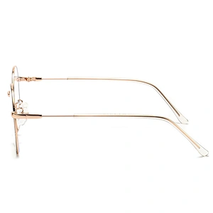 Geometric Metal Optical Glasses Octagon Wire Frame Two Tones Eyeglasses