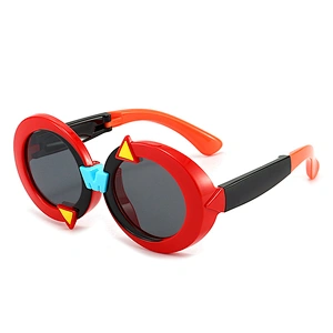 Cute Sunglasses for Kids Funny Looking Circle Frame Injection Color TPEE