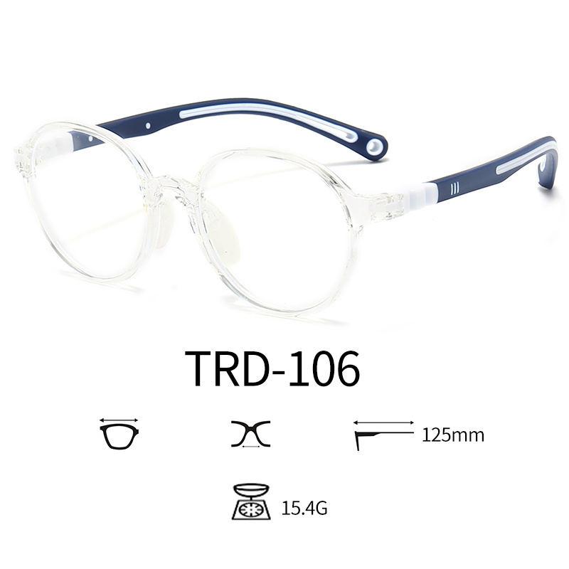 Classic Round Kids Optical Glasses TR90 Frame Silicone Nose Pad
