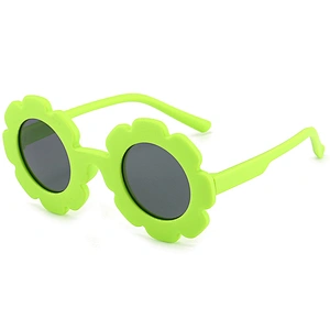 Sunglasses for Kids Flower Shape Frame Circle Polarized Tinted Lenses TPEE
