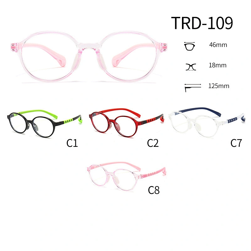 Soft Kids Optical Glasses Round Frame Clear Polarized Lenses Blue Light Blocking