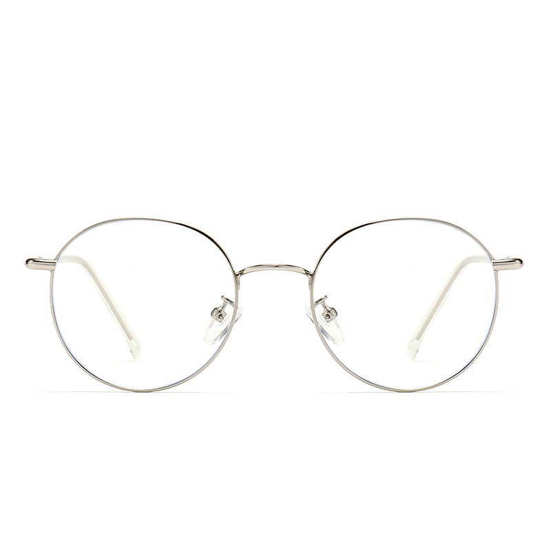 Classic Metal Optical Glasses Silver Round Frame Polarized Lenses