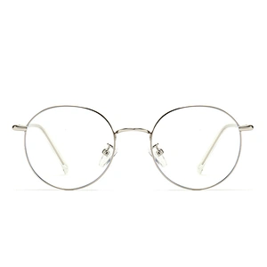 Classic Metal Optical Glasses Silver Round Frame Polarized Lenses