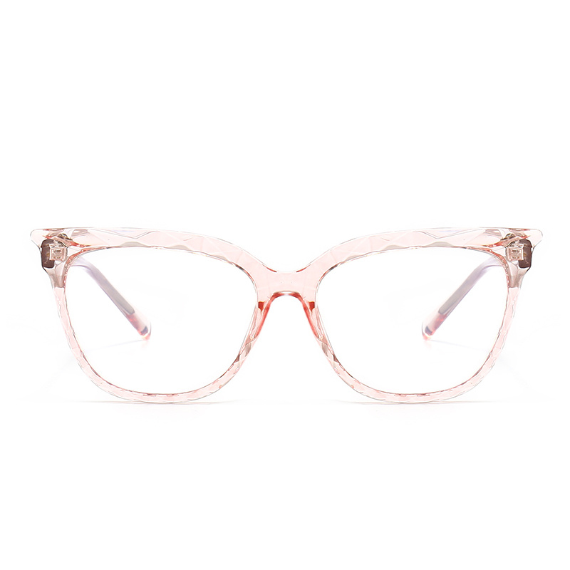 Crystal CP Optical Glasses Pink Clear Frame for Women Cat Eye Eyeglasses