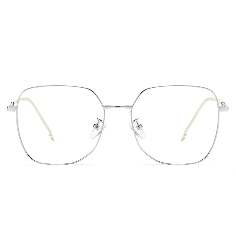 Retro Metal Optical Glasses Big Square Frame CP Temple Tips Eyeglasses