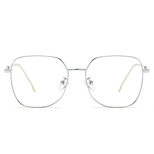Retro Metal Optical Glasses Big Square Frame CP Temple Tips Eyeglasses