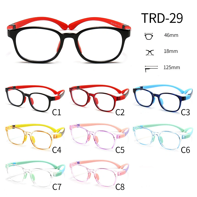 Lightweight Square Kids Optical Glasses for Computer Anti Blue Light Clear Lens