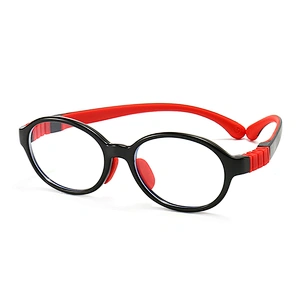 Kids Oval Optical Glasses Two Tones Temple Anti Blue Light PC Clear Lenses