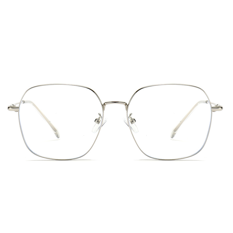 Stylish Metal Optical Glasses Square Frame Clear Polarized Lenses