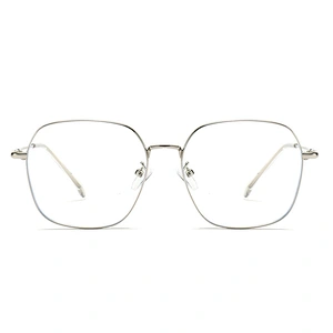 Stylish Metal Optical Glasses Square Frame Clear Polarized Lenses