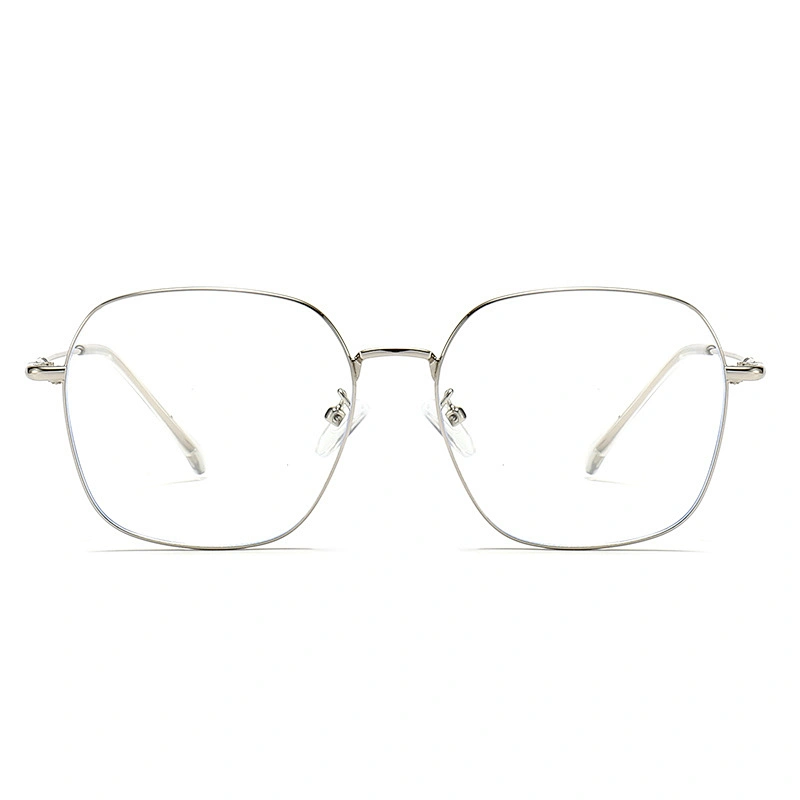 Stylish Metal Optical Glasses Square Frame Clear Polarized Lenses