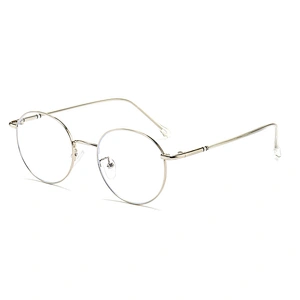 Classic Metal Optical Glasses Silver Round Frame Polarized Lenses
