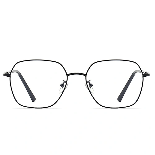 Metal Optical Glasses Square Frame Vintage Style with CP Temple Tips