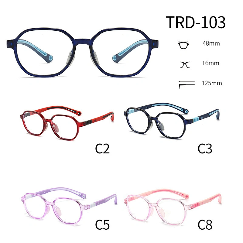 Kids Optical Glasses Blue Light Polarized Lenses with Polygon Frame