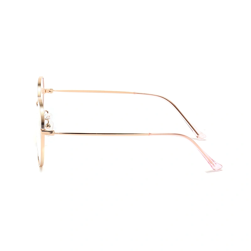 Rose Gold Metal Optical Glasses for Female Round Frame Clear Lenses