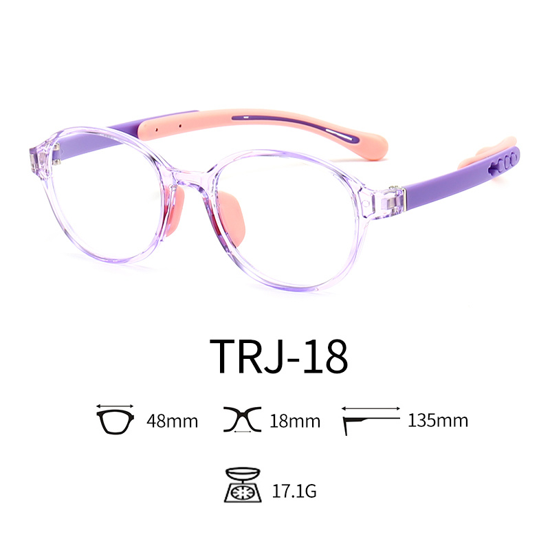Plastic Frame Optical Glasses for Kids TPEE Soft Non Slip Nose Pad