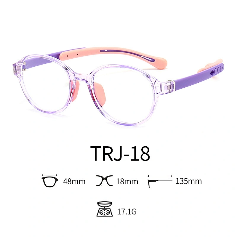 Plastic Frame Optical Glasses for Kids TPEE Soft Non Slip Nose Pad