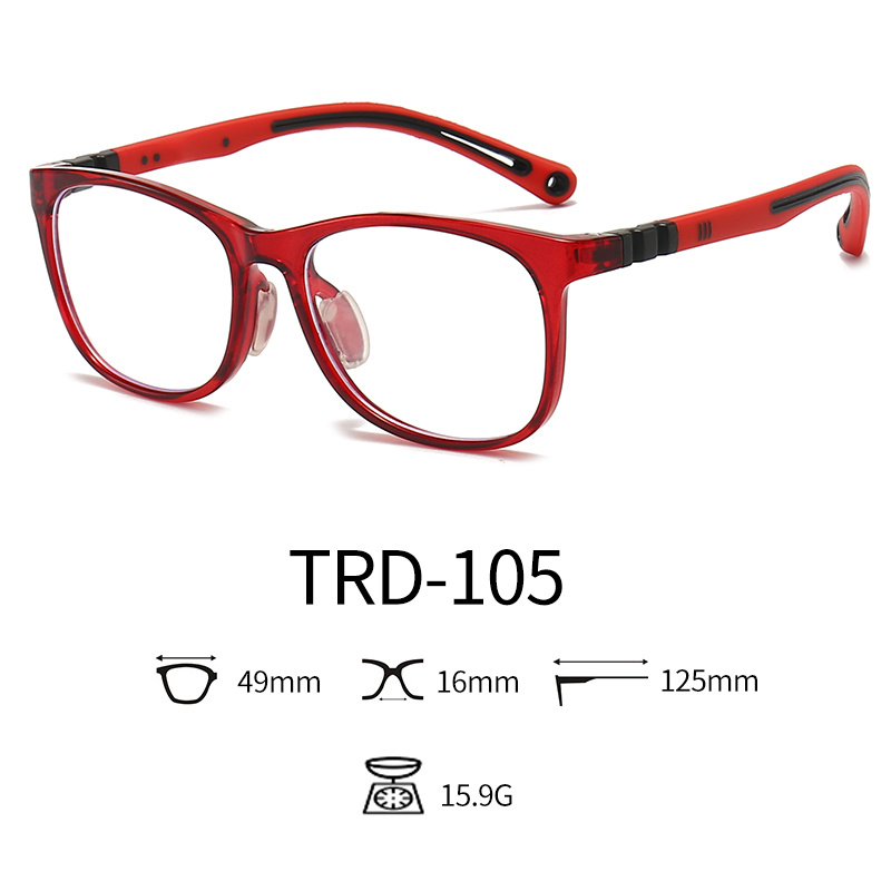 Cute Students Optical Glasses Two Times Injection Temple Classic Square Frame
