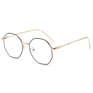 Geometric Metal Optical Glasses Octagon Wire Frame Two Tones Eyeglasses