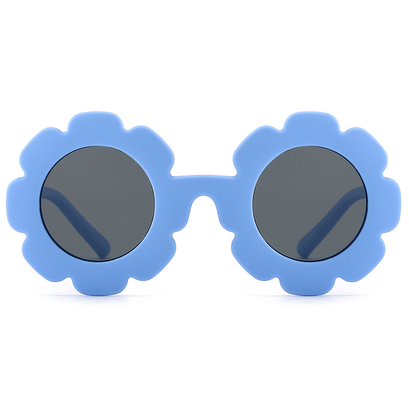 Sunglasses for Kids Flower Shape Frame Circle Polarized Tinted Lenses TPEE