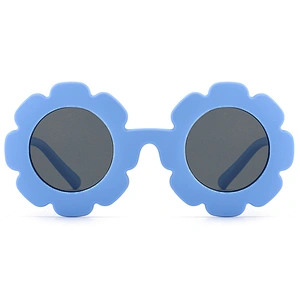 Sunglasses for Kids Flower Shape Frame Circle Polarized Tinted Lenses TPEE
