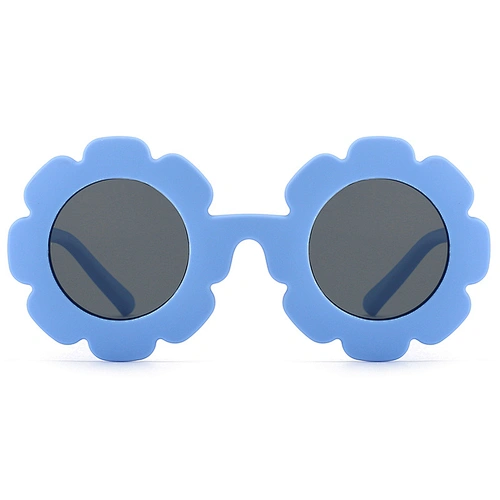 Sunglasses for Kids Flower Shape Frame Circle Polarized Tinted Lenses TPEE