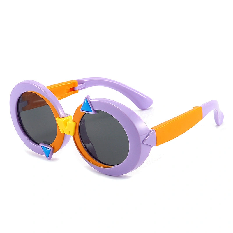 Cute Sunglasses for Kids Funny Looking Circle Frame Injection Color TPEE