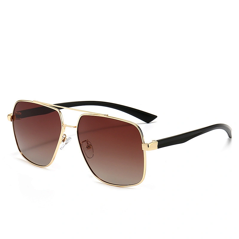 Retro Sunglasses for Ladies Double Bridges Square Frame Sunglasses