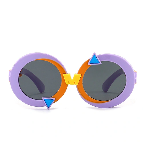 Cute Sunglasses for Kids Funny Looking Circle Frame Injection Color TPEE