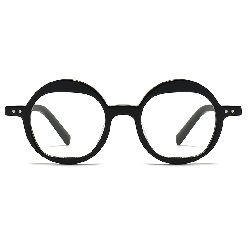 Round Acetate Optical Glasses Circle Type Frame without Nose Pad Eyeglasses