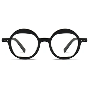 Round Acetate Optical Glasses Circle Type Frame without Nose Pad Eyeglasses