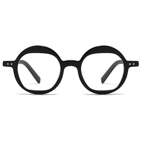 Round Acetate Optical Glasses Circle Type Frame without Nose Pad Eyeglasses