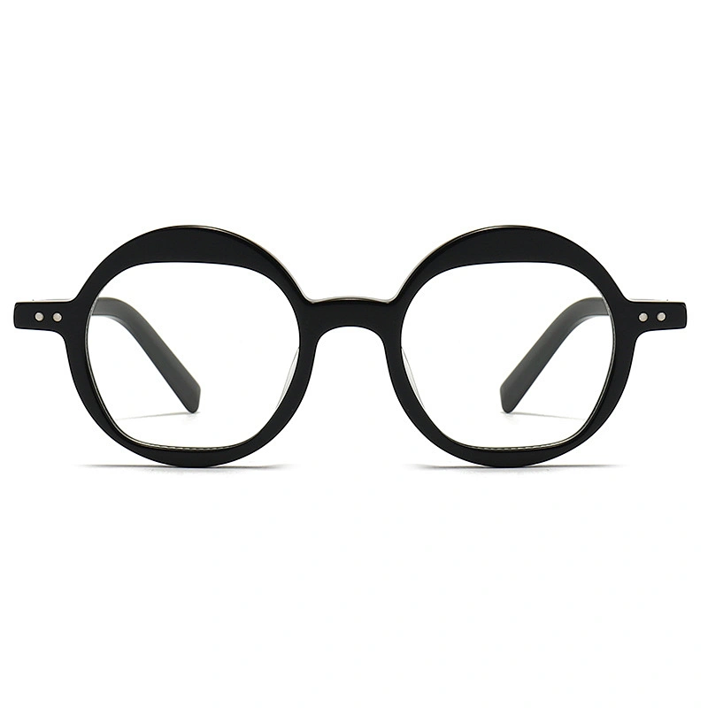 Round Acetate Optical Glasses Circle Type Frame without Nose Pad Eyeglasses