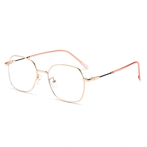 Vintage Metal Optical Glasses Polarized Clear Lenses Rose Gold Frame