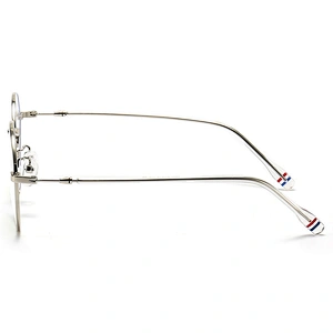 Metal Optical Glasses Round Frame Luxury Silver Clear Lenses Eyeglasses