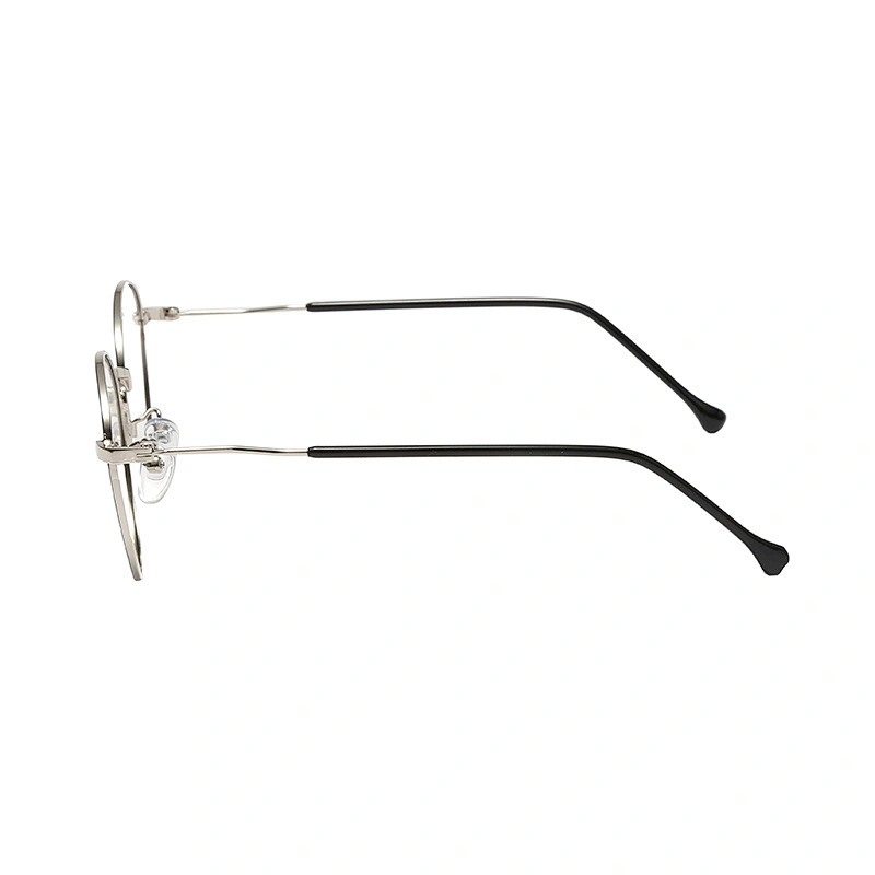 Durable Metal Optical Glasses Round Shape Black Frame Eyeglasses