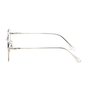 Round Frame Metal Optical Glasses Anti Slip Temple Simple Style