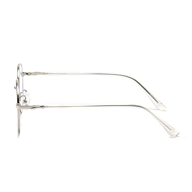 Round Frame Metal Optical Glasses Anti Slip Temple Simple Style
