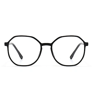 Large Plastic Optical Glasses Dark Black Frame Round Shape Eyeglasses