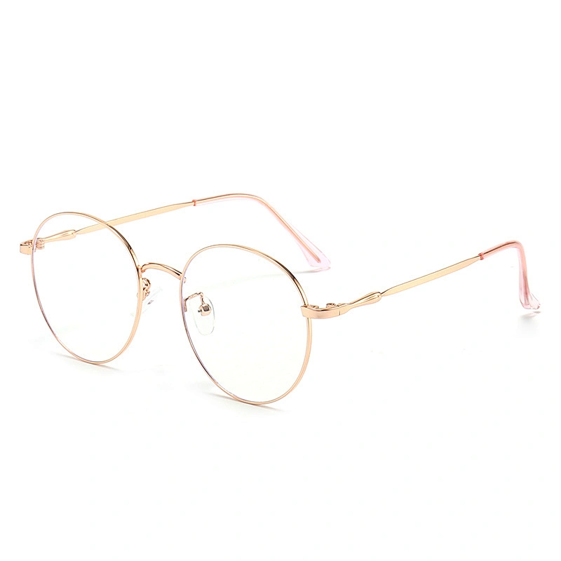 Unisex Metal Optical Glasses Circle Luxury Rose Gold Frame Lightweight