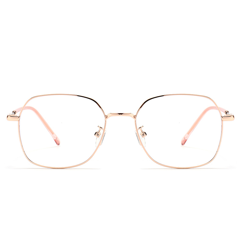 Vintage Metal Optical Glasses Polarized Clear Lenses Rose Gold Frame