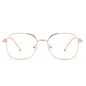 Vintage Metal Optical Glasses Polarized Clear Lenses Rose Gold Frame