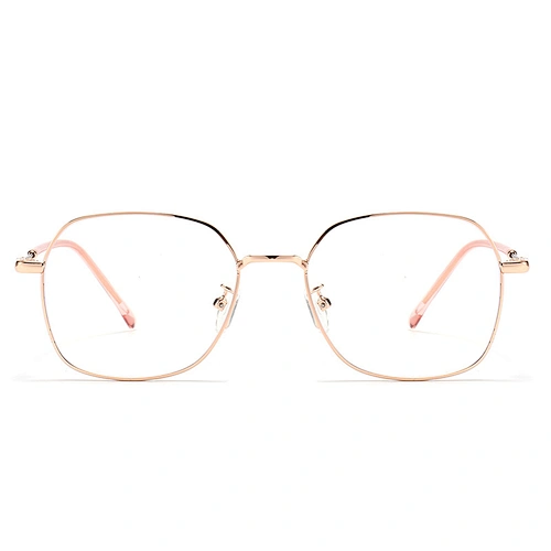 Vintage Metal Optical Glasses Polarized Clear Lenses Rose Gold Frame